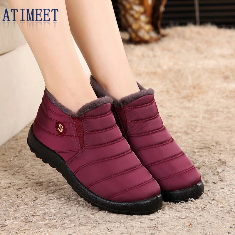 

Women Winter Solid Color Shoes Fashion Female Outside Flats