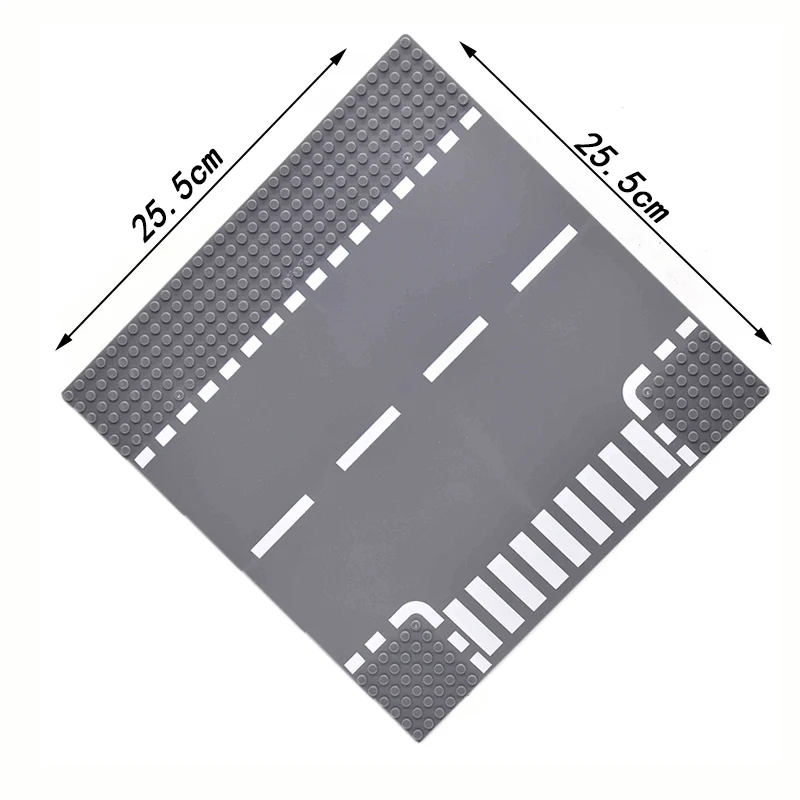 Road Plate Straight Crossroad Curve T-Junction Building Blocks Parts Bricks Base Compatible City Baseplate Toys | Игрушки и хобби