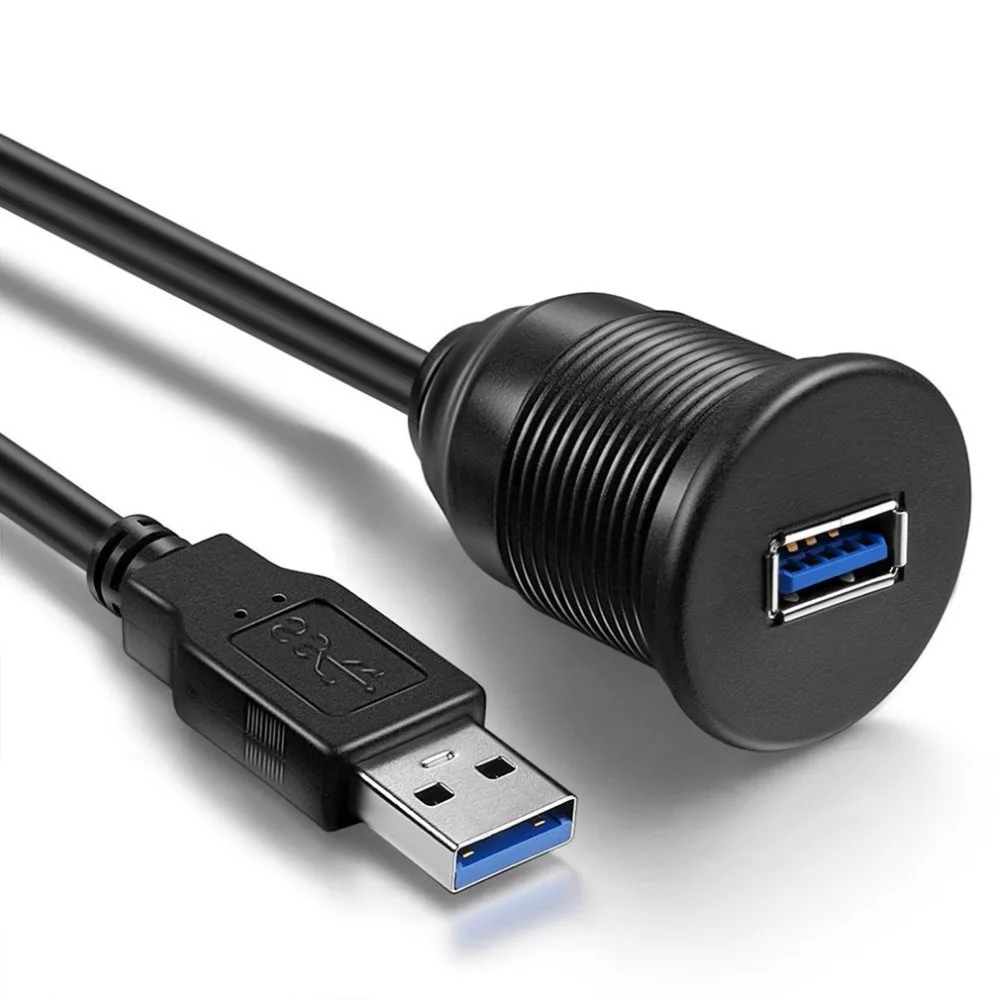 Фото Wasserdicht Unterputz USB-док-адаптер для приборной панели, порт USB 3,0 Männlich zu Weiblich Verlängerung, кабель для авто Motorrad №3