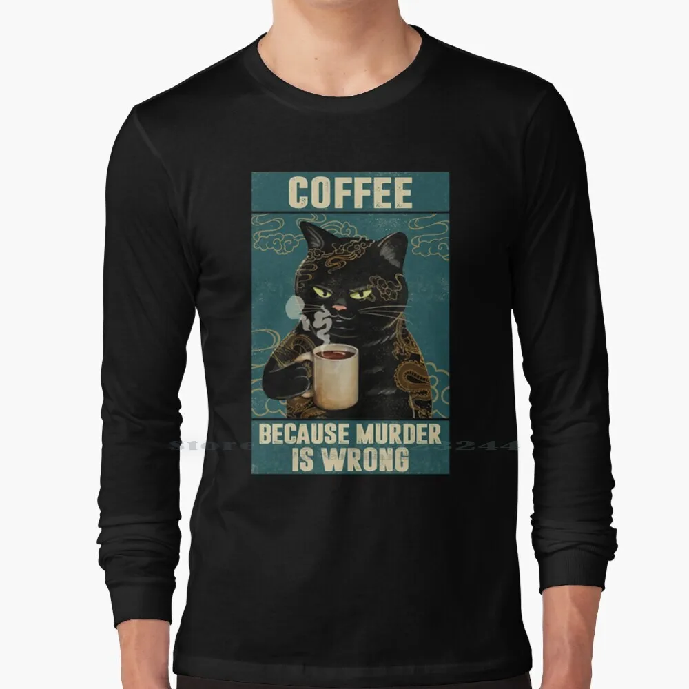 

Черный кот кофе потому что убийца неправильный Забавный подарок для кошки влюбленных тройник Винтажный Мужской папа как дедушка