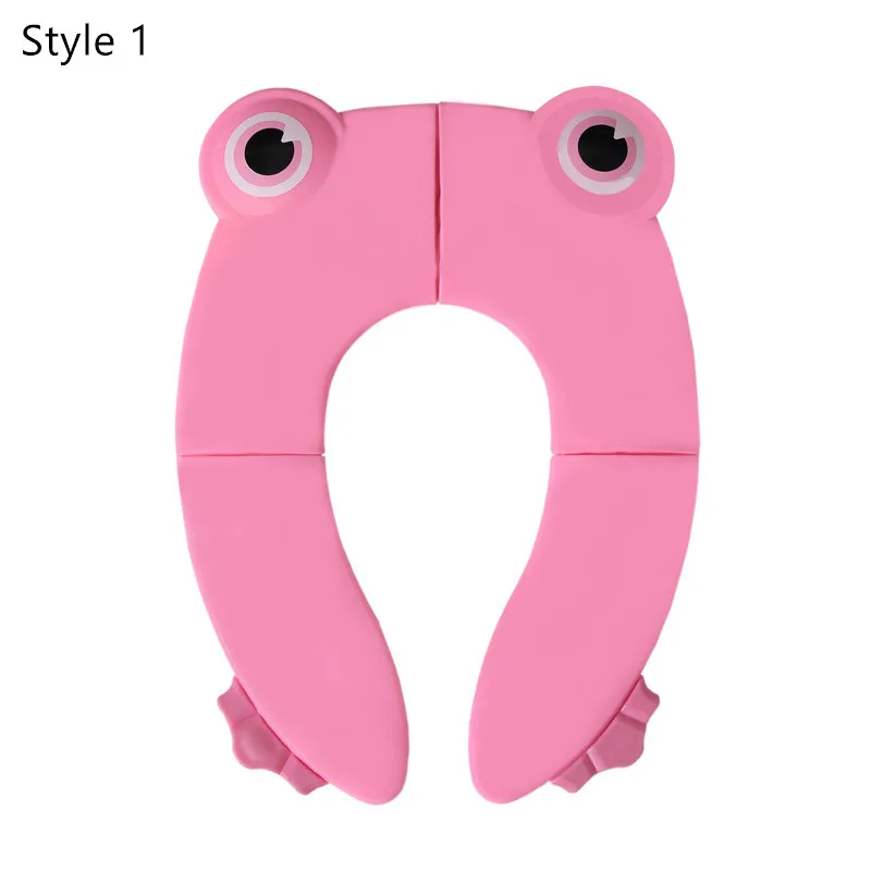 style 1 pink frog Портативный детский дорожный горшок для сиденья детский складной Туалет обучающее сиденье Чехол для малыша моча помощник Подушка Детский горшок местный - Цвет: style 1 pink frog