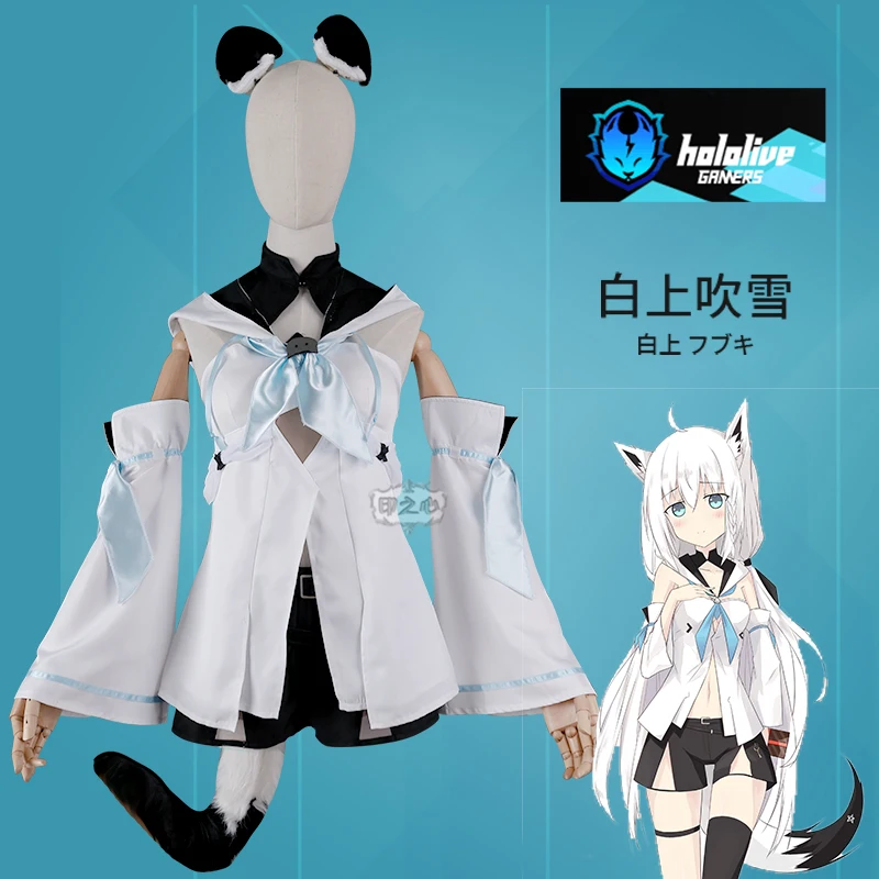 

Anime! Vtuber Hololive Shirakami Fubuki Battle Suit Lovely Uniform Cosplay Costume Halloween Party Role Play Outfit Women NEW