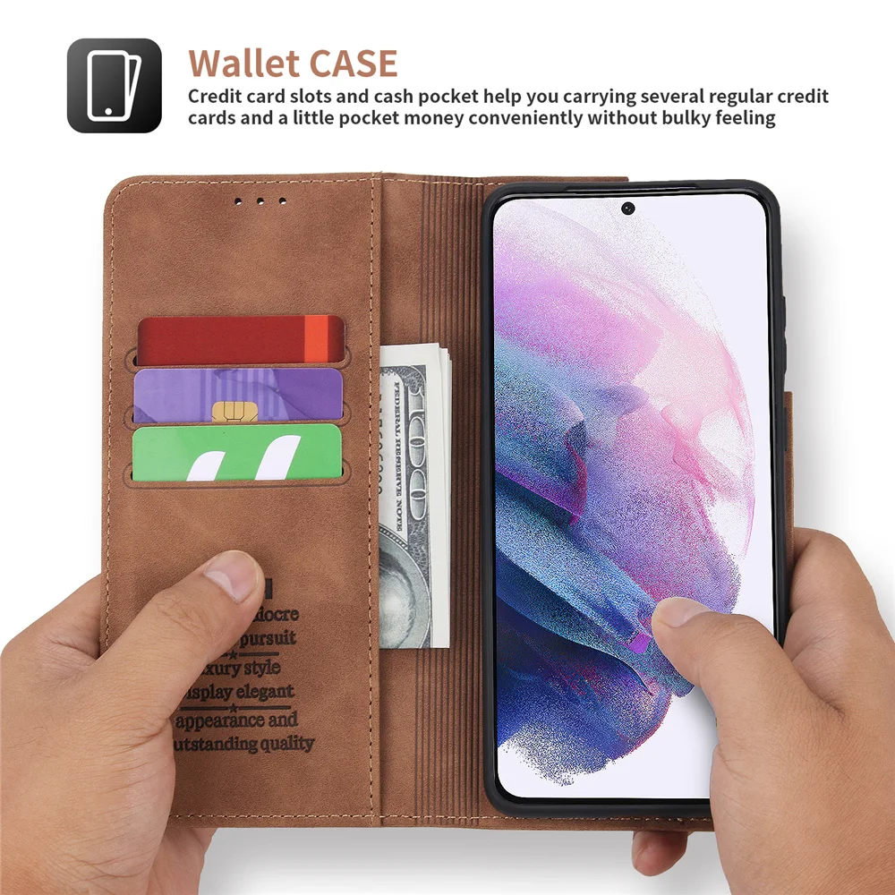 Luxury Flip Magnetic Case For Samsung Galaxy S21 S20 FE Note 20 10 9 Ultra S10 E S9 Plus Note20 Leather Wallet Cards Phone Cover | Мобильные