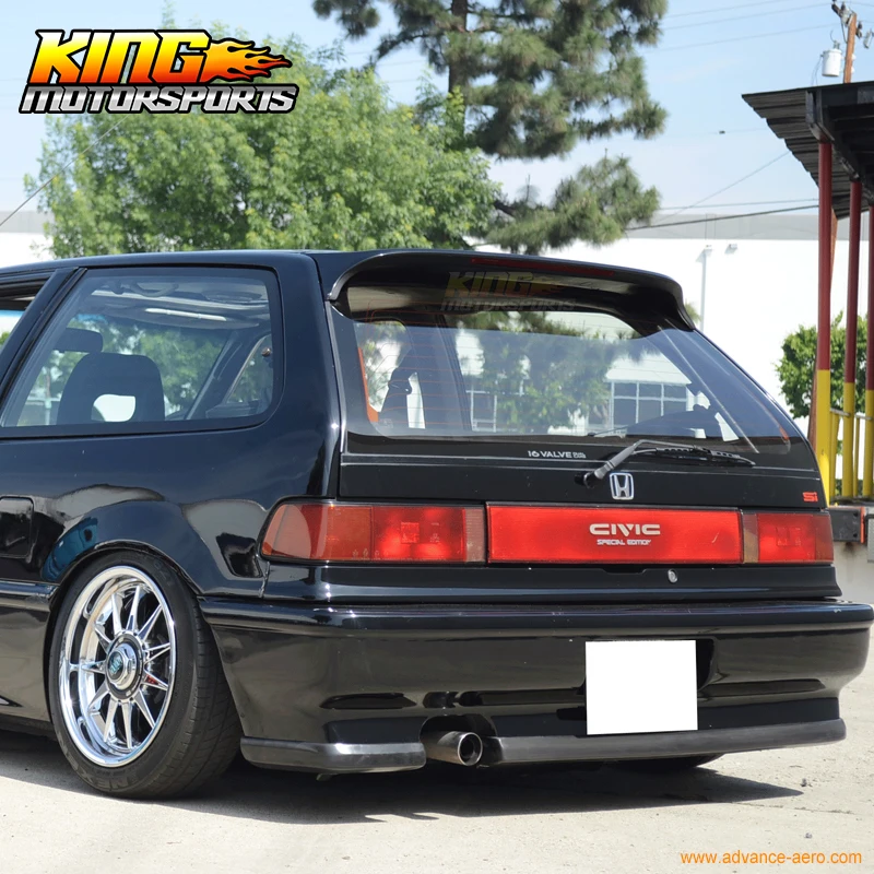 Подходит для 88 91 Honda Civic EF9 2DR 3DR Hatchback IK Style задний бампер спойлер PU Global бесплатная
