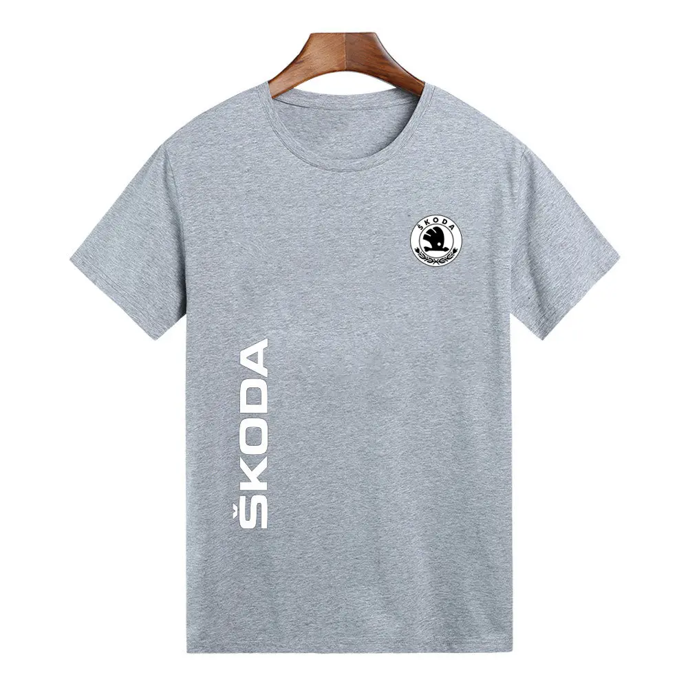 Футболки унисекс Skoda на заказ мужские летние повседневные хлопковые белые