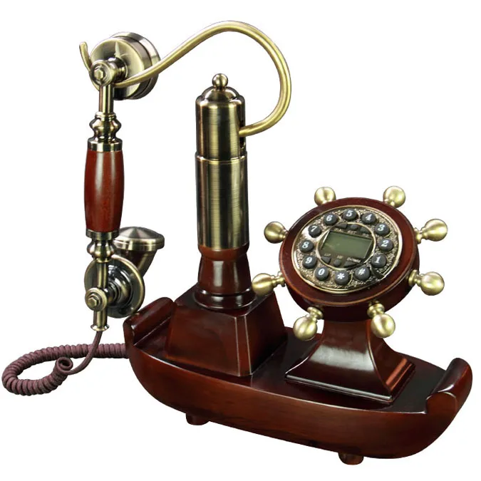 Европейский старинный стационарный деревянный телефон cordle лодка для дома офиса