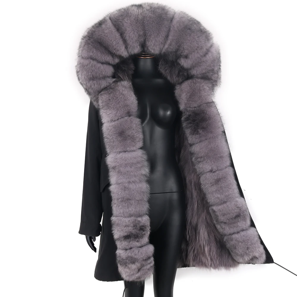 

Waterproof Parka Women Parkas Jacket Fur Collar Kurtka Damska Natural Fox Fur Liner Raccoon Fur Liner Hooded Parkas