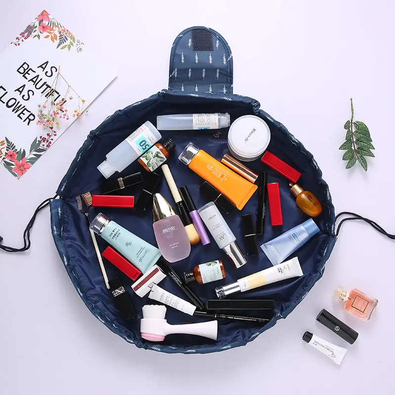 

Makeup Bag Fashion Printing Lazy Drawstring Foldable Convenient Storage Cosmetics Handbag