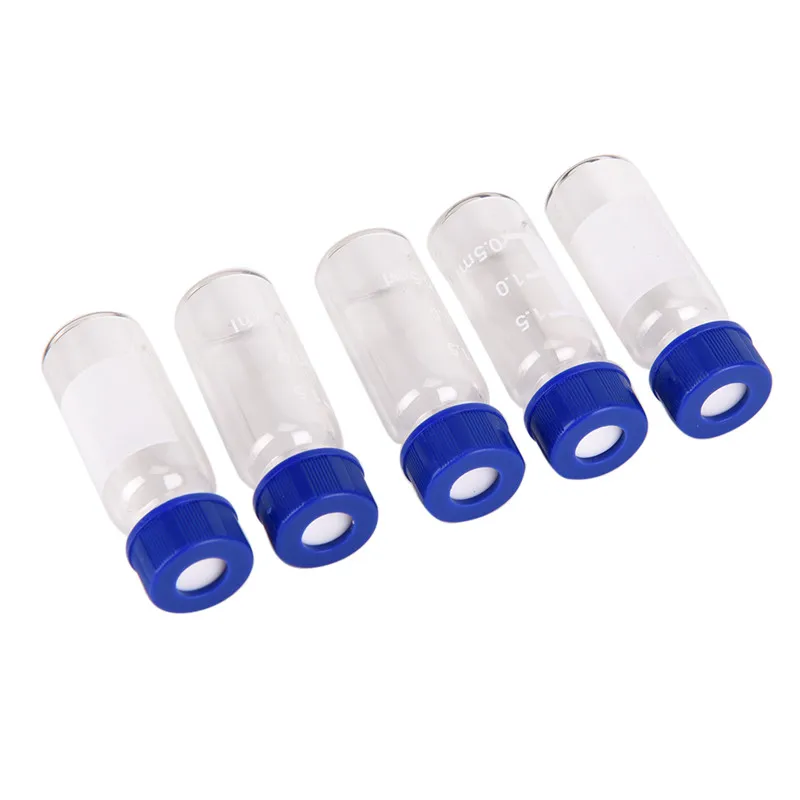 

5 Pcs Plastic Lid Round Glass Reagent Bottle Blue Screw Cap Screw On Cover Sample Vials