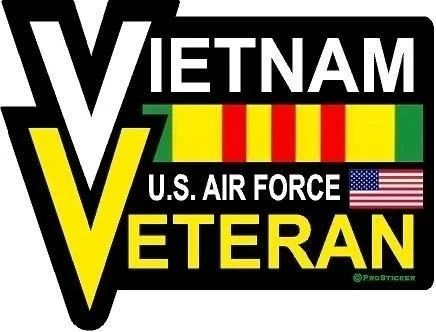 For 4x 4&quot American Pride Series &quotVietnam Veteran US Air Force&quot Service Metal Flag Decal Sticker |