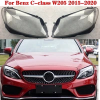 car front headlight cover for mercedes benz c class w205 c180 c200 c300 2015 2020 lampcover head lamp light glass lens shell cap