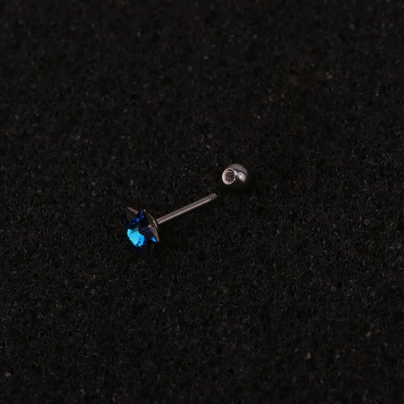 

1PC Body Jewelry Star Steel Barbell Zircon Tragus Cartilage Helix Rook Piercing Earring