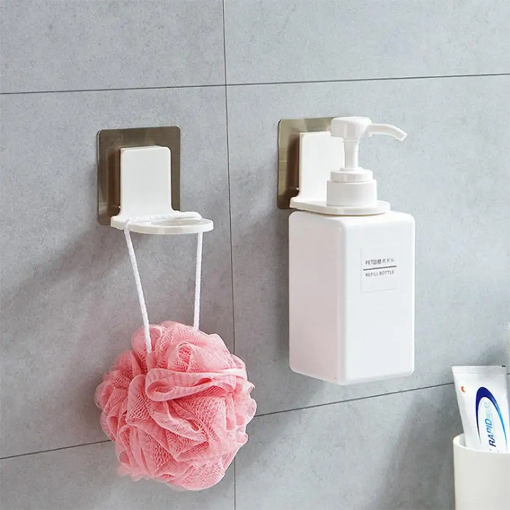 

Wall Mounted Shampoo Holder Self Adhesive Removable Repeat Use Hand Soap Bottle Bathroom Bottle Hanging Holder Non-marking hook