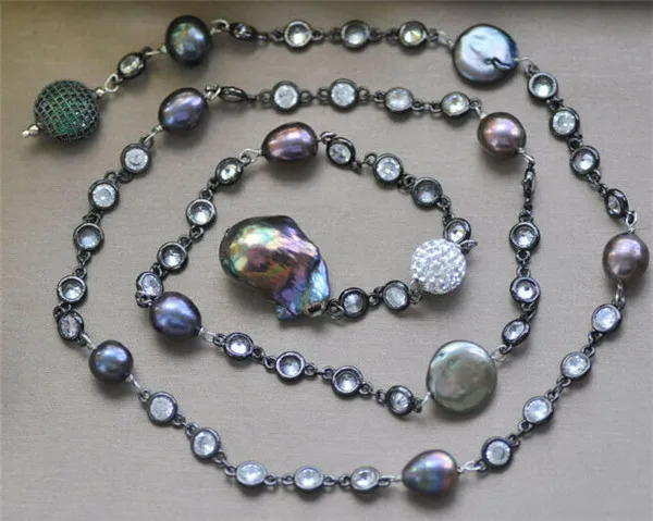 

Длинное женское ожерелье с фианитами, 30 дюймов