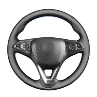 hand stitched black pu artificial leather steering wheel cover for opel astra k corsa e crossland x insignia ct b karl zafira
