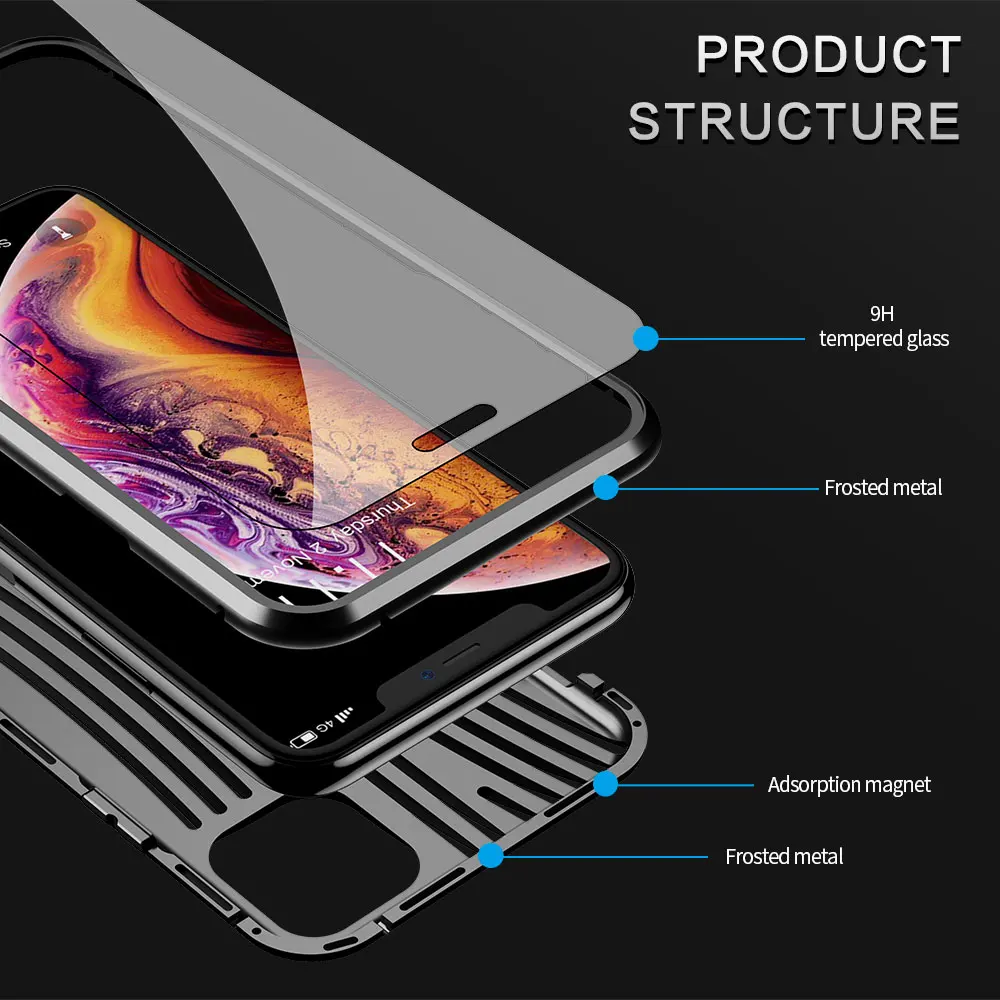 Магнитный чехол FLOVEME для iPhone 7 8 Plus из закаленного стекла с полным покрытием 11 Pro XR XS