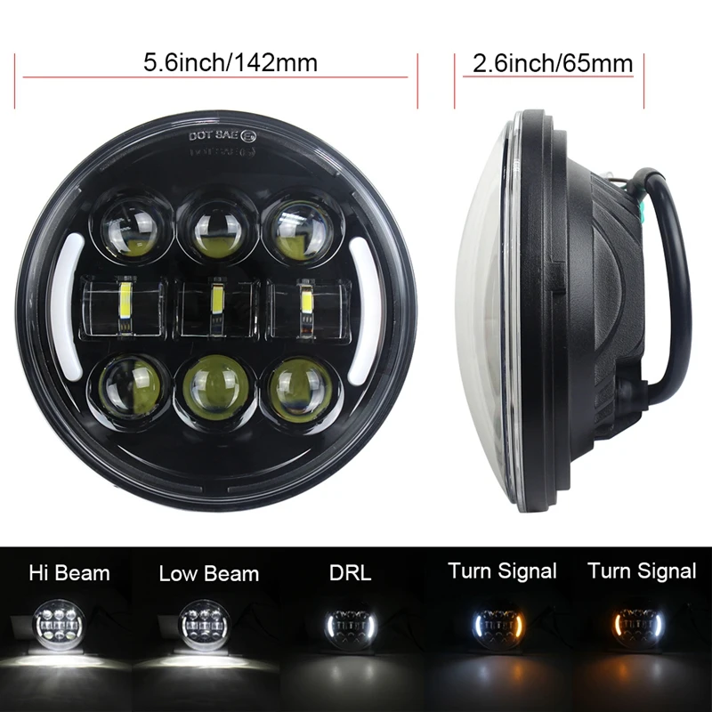 45 Вт 5 75 дюймов Мотоцикл головной светильник светодиодный круглый лампа высокий