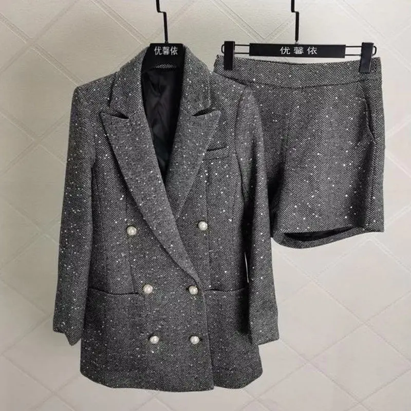 

Women in Mao suit, 2021 Autumn and winter new small fragrance two-piece suit, foreign fashion