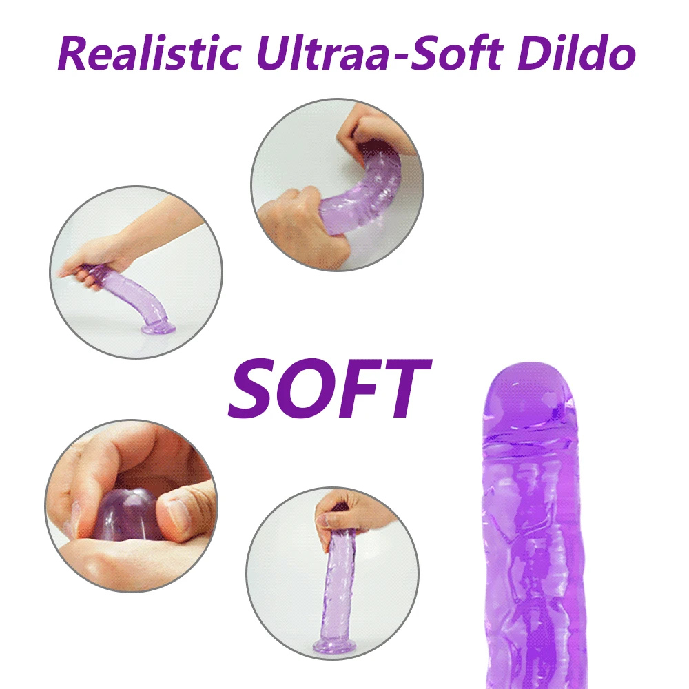 Реалистичный фаллоимитатор с супер сильной присоской эротический желеобразный