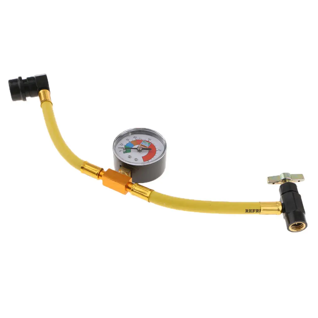 

High Quality R134A A/C Air Conditioning Recharge Hose Pipe w/ Gauge Yellow