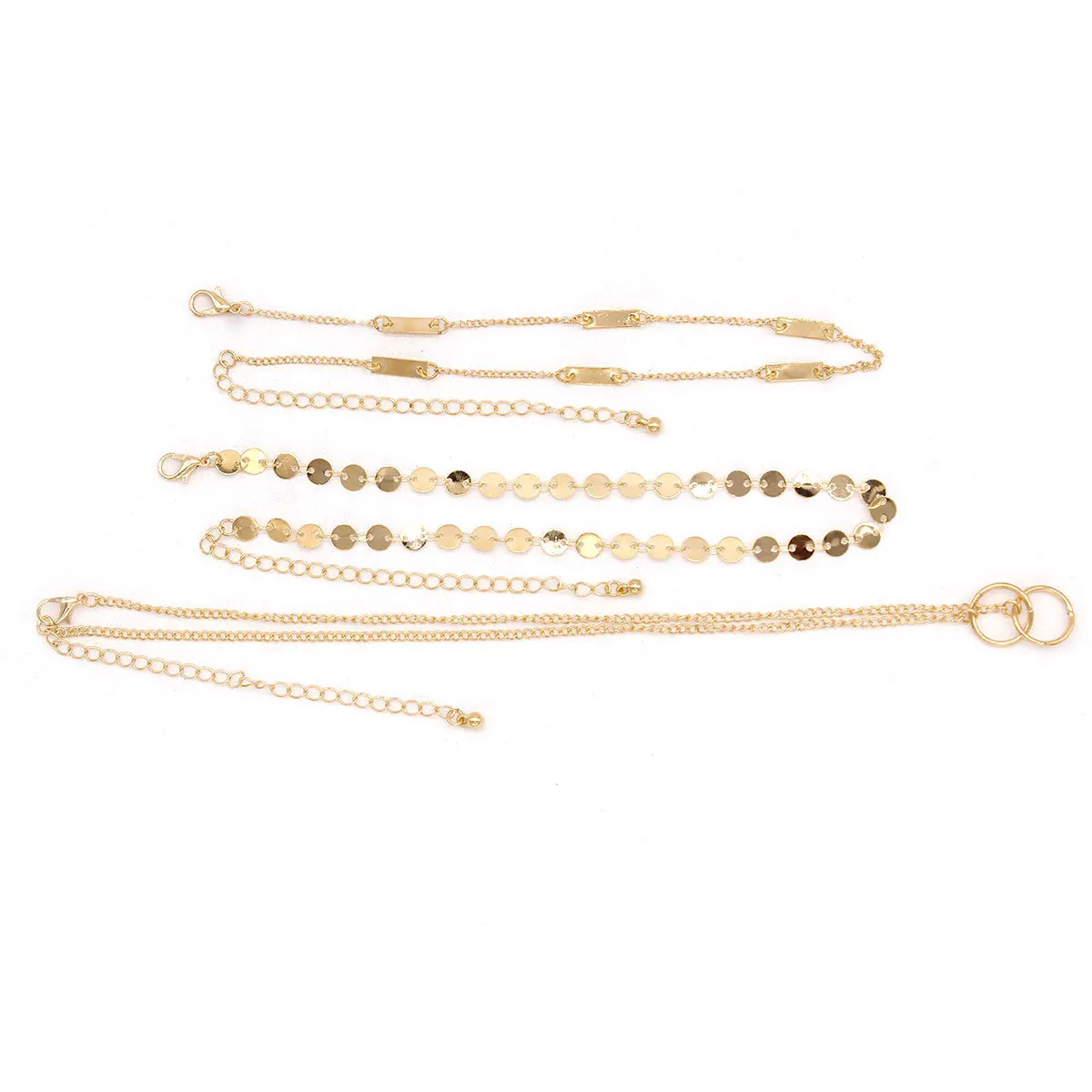 

Trendy Round Circle Multi-layer Necklace Metal Stick Sequins Clavicle Chain Necklaces for Women Fashion Collares Jewelry XL356