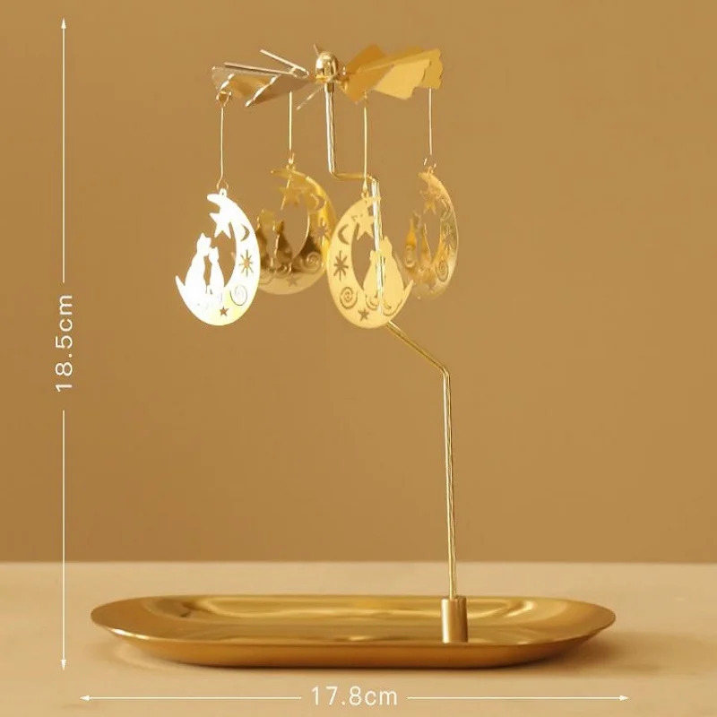 

Nordic Rotatable Candlestick Home Romantic Table Candlestick Polygon Tealight Living Room Festival Art Ornament Candlesticks