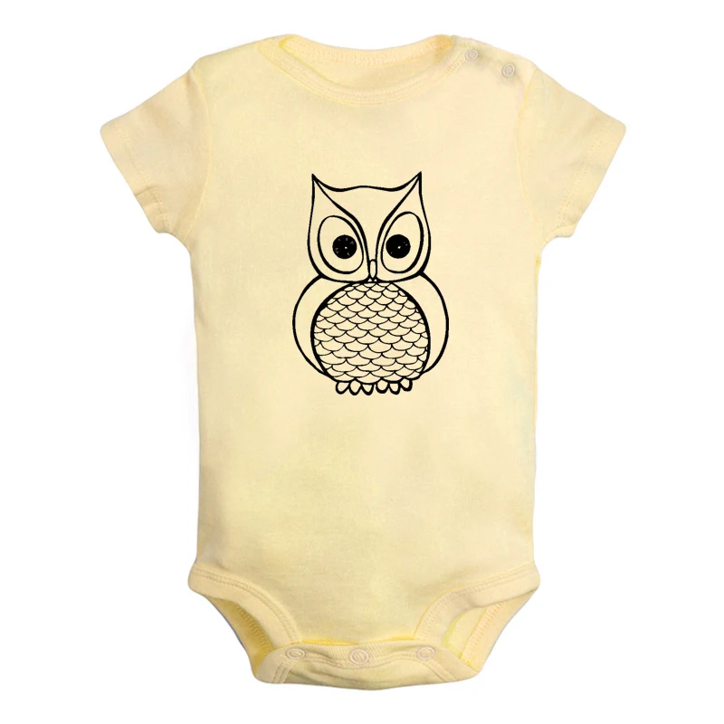 Funny Cute Fish Flounder Owl Newborn Baby Girl Boys Clothes Short Sleeve Romper Jumpsuit Outfits 100% Cotton Christmas Gift | Мать и