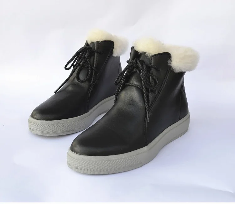 Careaymade/зимние ботинки на плоской подошве из овечьей кожи с мехом; теплые зимние ботинки Martin; нескользящая женская обувь на толстой подошве с высоким подъемом