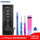 Nohon аккумулятор для iPhone SE 4S 5S 6 7 акумуляторная батарея для iPhone6 iPhone7 Замена Max Ёмкость литий-полимерный Batarya + Бесплатные инструменты