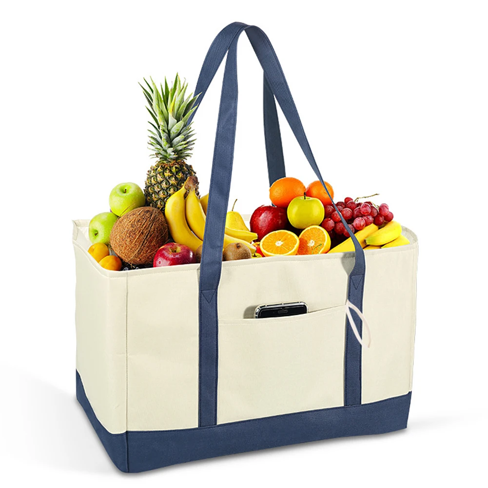 

Household Insulated Tote Large Capacity Travel Pocket Picnic Shopping Bag For Groceries Foldable Portable Nylon Reusable