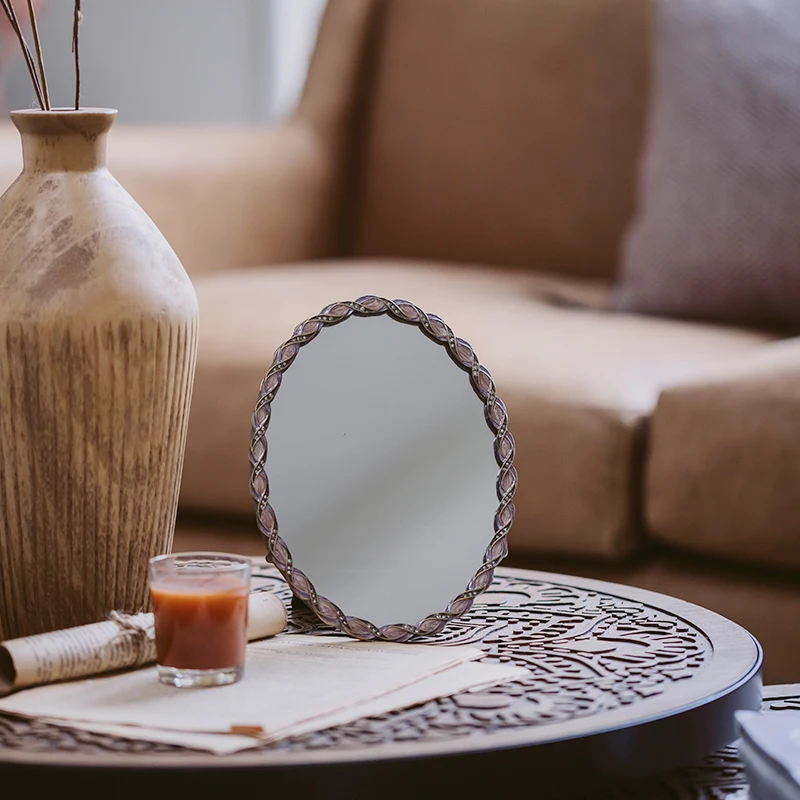 Винтажное зеркало для макияжа с элегантными кристаллами Стразы Декор