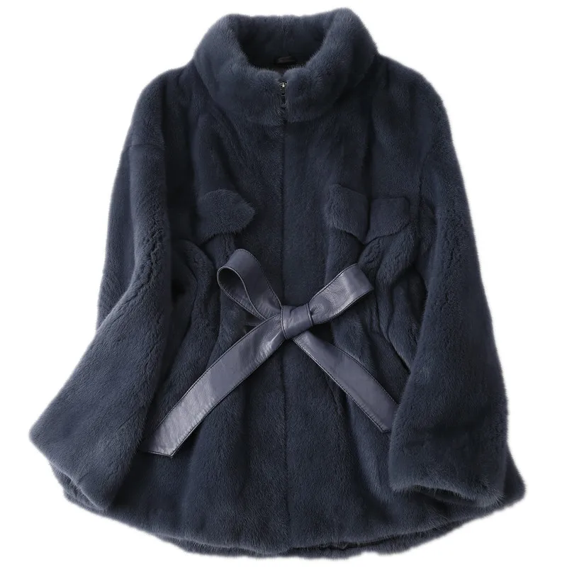 С капюшоном норковая одежда 2020 Вельветовая парка с натуральным мехом корейское