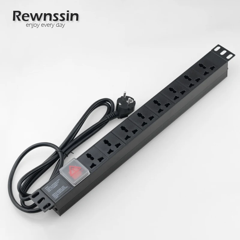 

Универсальная Сетевая розетка Rewnssin PDU с 3 контактами, блок питания для майнинга биткоинов 19 дюймов 1U, розетка для шкафа распределения питани...