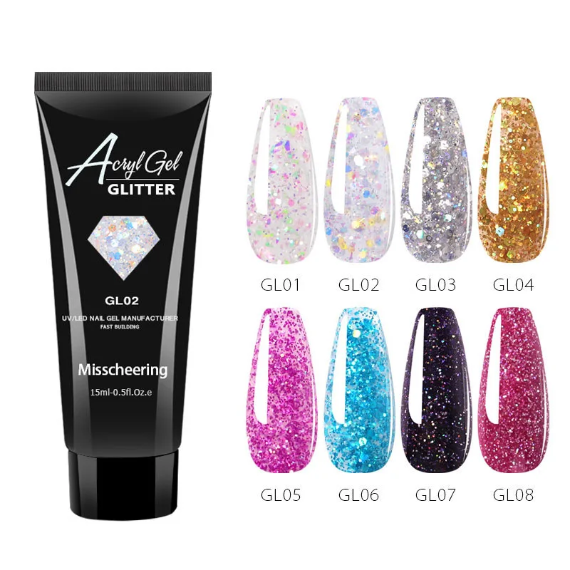 

Nail Art Manicure Accessories Wholesale Nail Gel For Nail Extension Gel Shimmer Builder Formed Gel Natural 15ml UV Gel