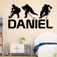 hockey vinyl sticker handmade hockey wall art custom name hockey decal hockey wall decor ice paper c4027