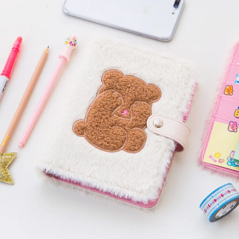 Kawaii Bear A6 Блокнот плюшевый планшетофон органайзер творческие блокноты