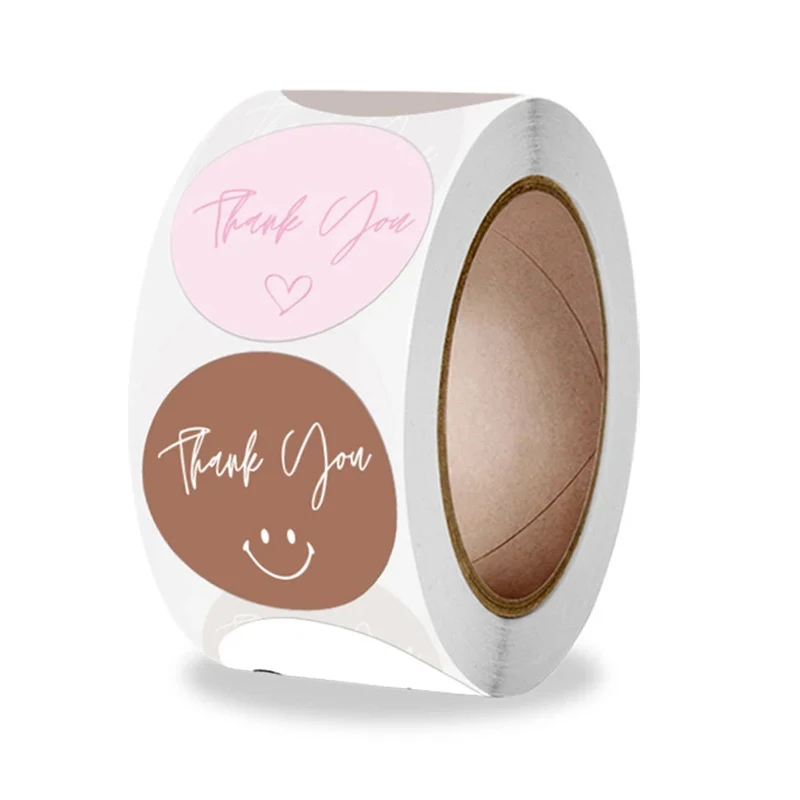 

100-500Pcs 1Inch Round Thank You Stickers 4 Styles Envelope Seal Labels Gift Packaging Birthday Party Scrapbooking Decor Sticker