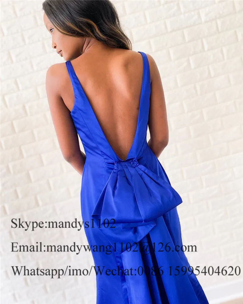 Платье для выпускного вечера Mbcullyd с юбкой-годе Королевского синего цвета Длинное