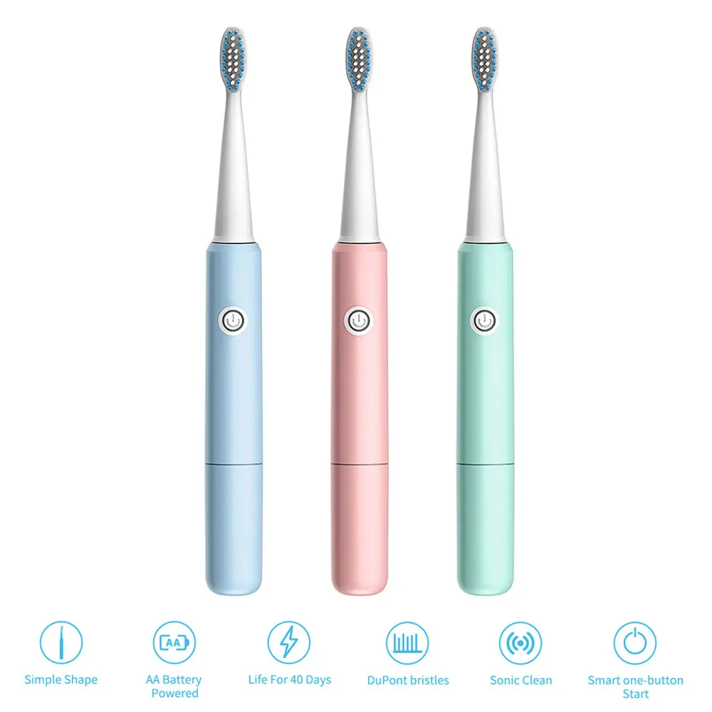 Sonic-electric Toothbrush HT306 IPX7 for adult, Waterproof, Battery Operated, Ultra sonic, Automatic, Washable, Whitener