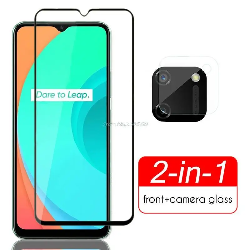 

2in1 Camera Lens Glass For Realme C25s C21y C20a Realmi C11 2021 Screen Protector Protective Glass Realme 8 Pro Pelicula Camera