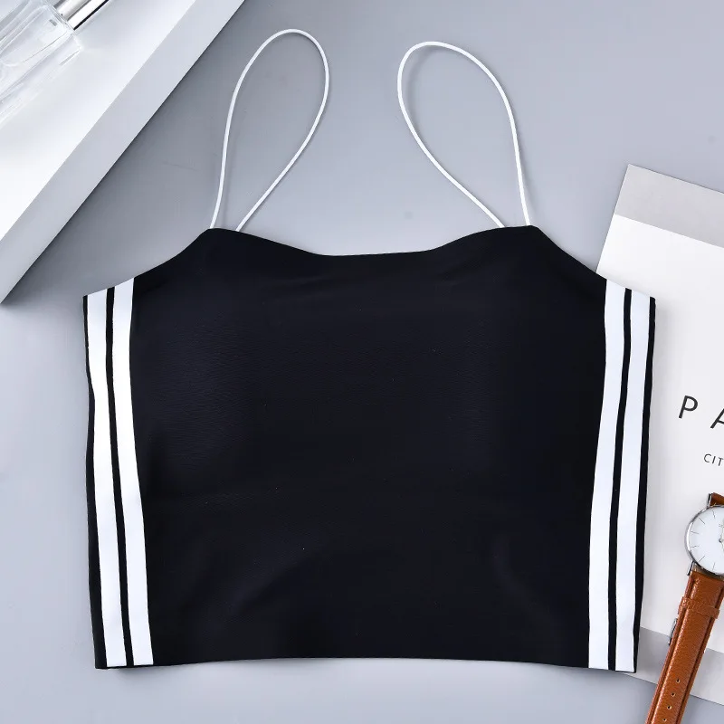 

Sitonjwly Womens Ice Silk Bras Seamless Beauty Back Bralette Sexy Lingerie Wire Free Underwear Tube Tops Cropped Brassieres