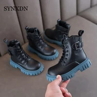 2021 winter martin boots for girls casual non slip short leather booties toddler children shoes pu children motorcycle boots