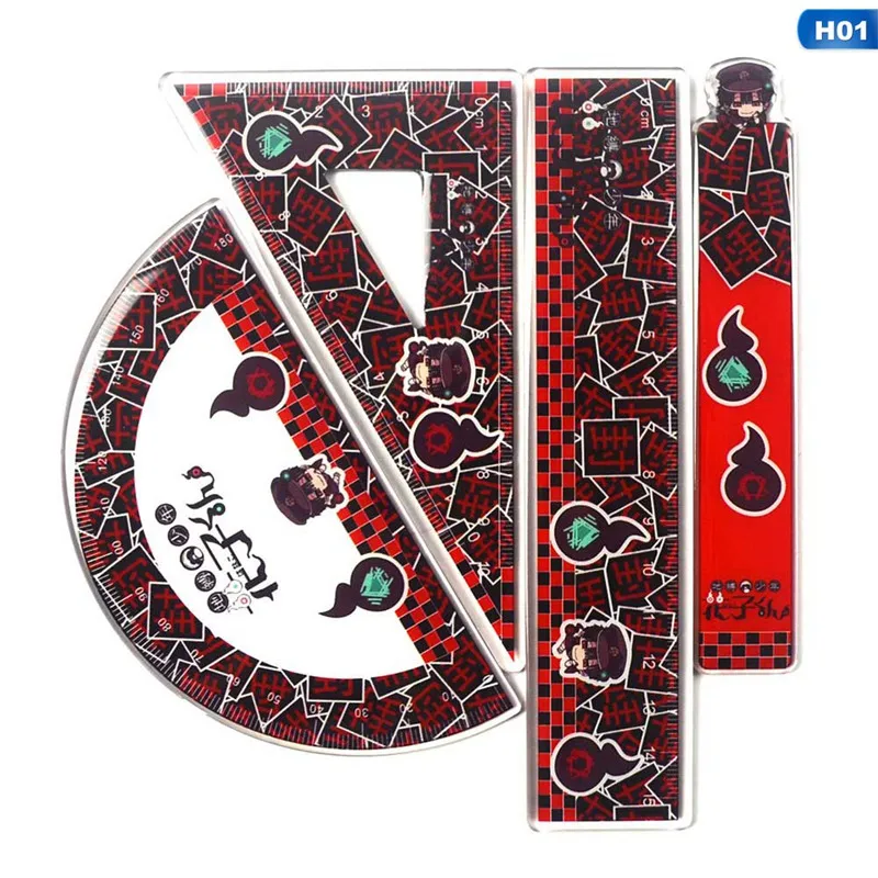 

4PCS/Set Anime Toilet Bound Hanako kun Nene Yashiro Printed Acrylic Ruler Student Measuring Straight Scale Stationery Gifts