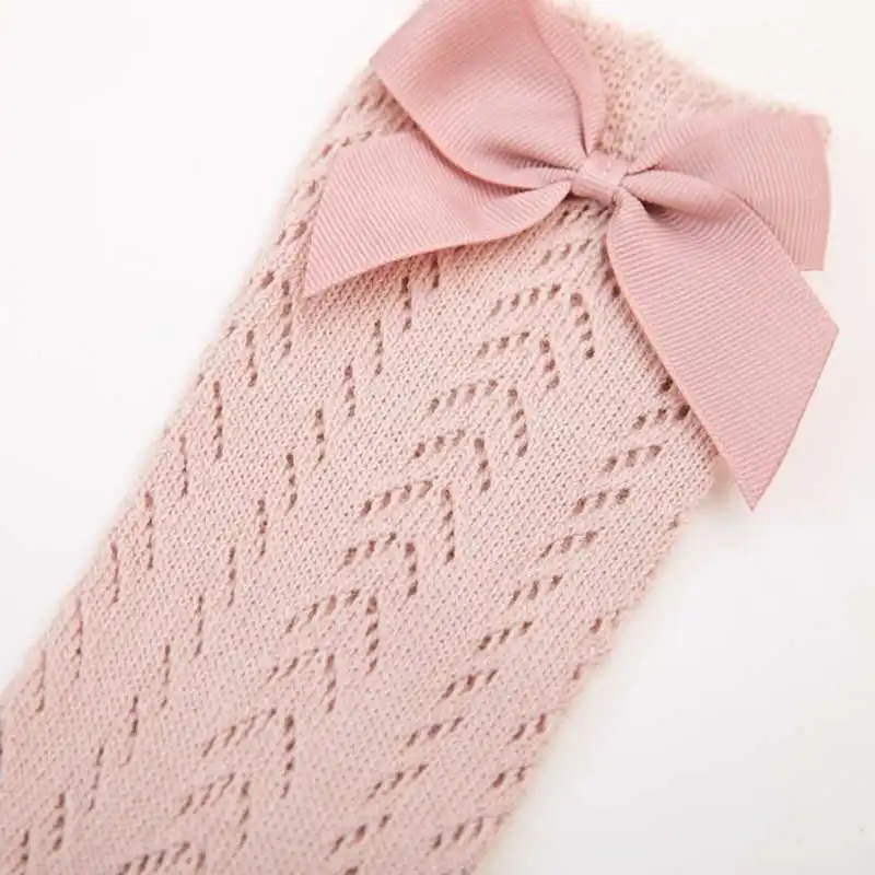 Warmom с большим бантом Гетры Высокие мягкие хлопковые детские петля носки для