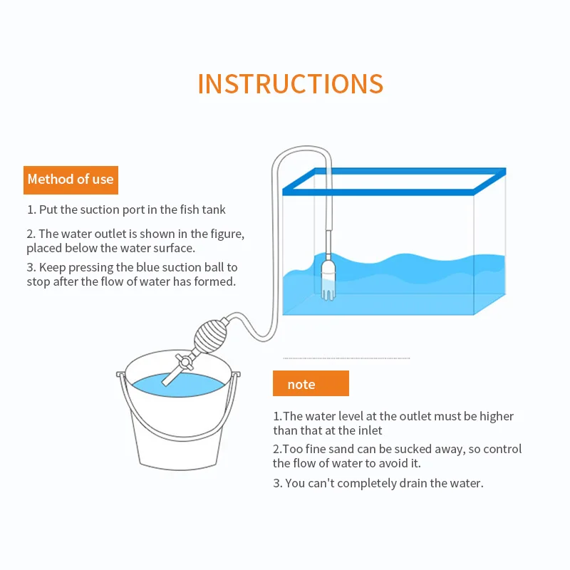Аквариумный сифон трубка для очистки аквариума вакуумный насос очиститель
