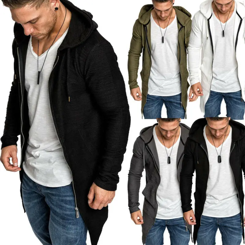 

Men's Coat Fashion Casual Long Sleeve Hooded Sweatshirt Slim Fit Zip Closure Jacket Jumper for Autumn Winter