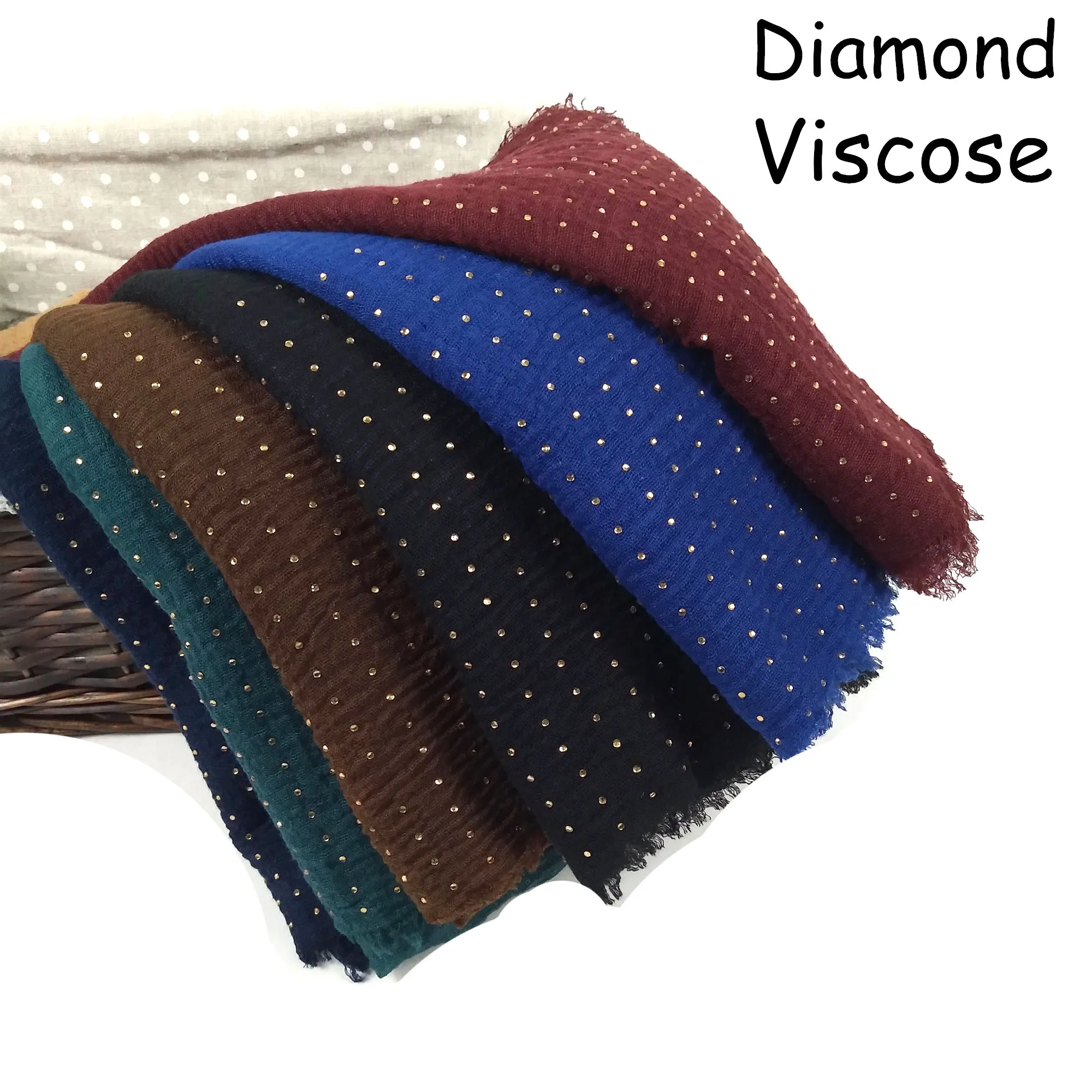 K9 женский вискозный хиджаб из хлопка складчатый шарф шаль бисера повязка на