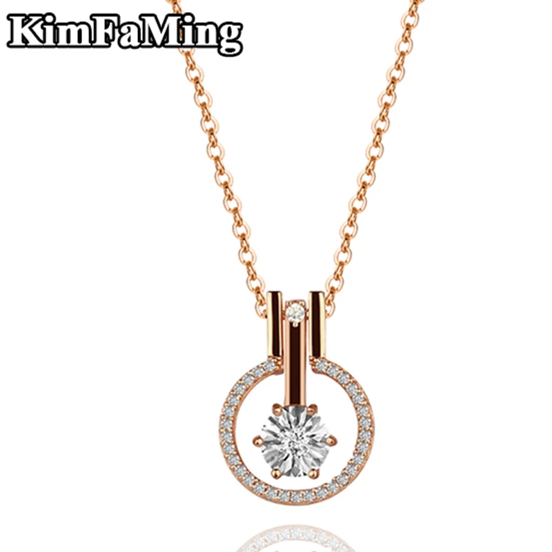 

Delicated Women Dangle Pendant Necklaces Jewelry Exquisite Female Shining Zircon Setting Jewellery Birthday/Aniversary Gift N050