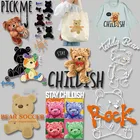 Красочный медведь, моющийся, своими руками, дневной свет на одежде, производители, теплопередача, ПВХ патч, наклейки с буквами