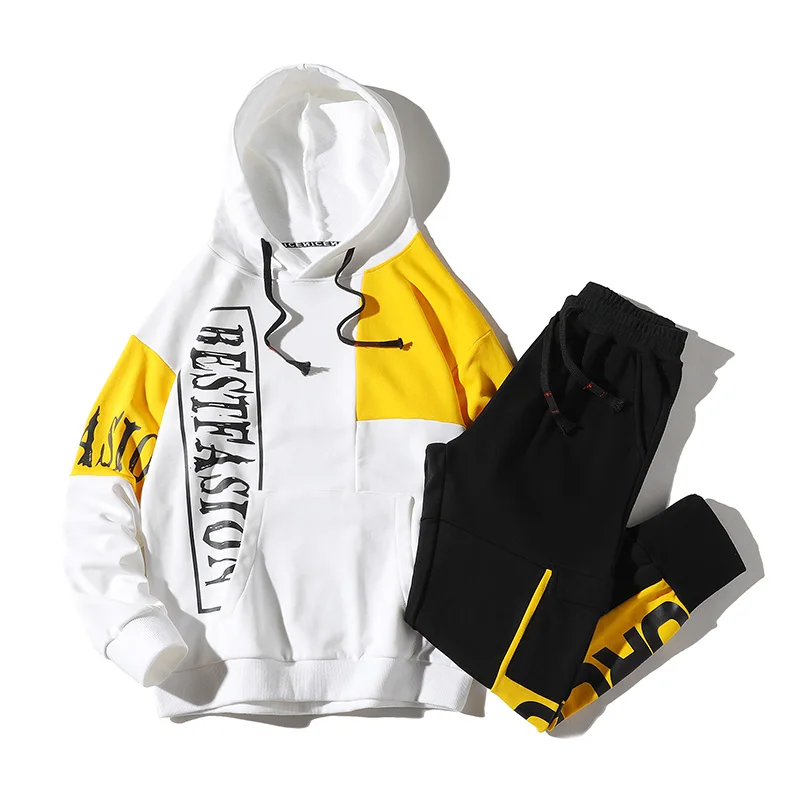 GOESRESTA 2020 Fashion Men's Set Spring And Autumn 2 Pieces Hoodie + Sports Pants Suit Casual Street Jogging Print Men | Мужская